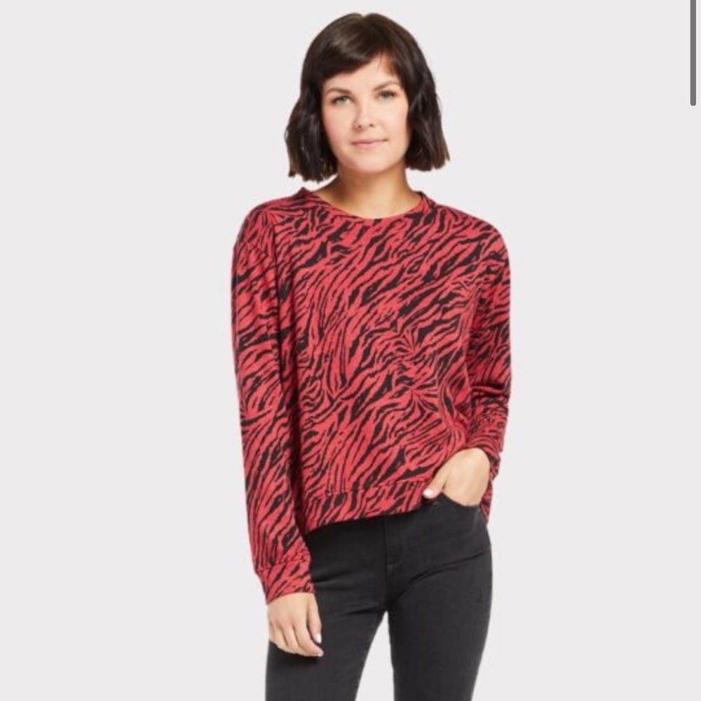 SUNDRY Zebra Crew Sweatshirt size S